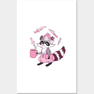 Fairy Kei Raccoon Posters and Art